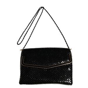 Vintage Unbranded Special Occasion Clutch Purse Black with Gold Tone Hardware